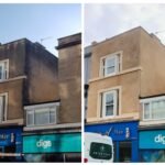 Before and After of Commercial Render Cleaning in Clifton, Bristol