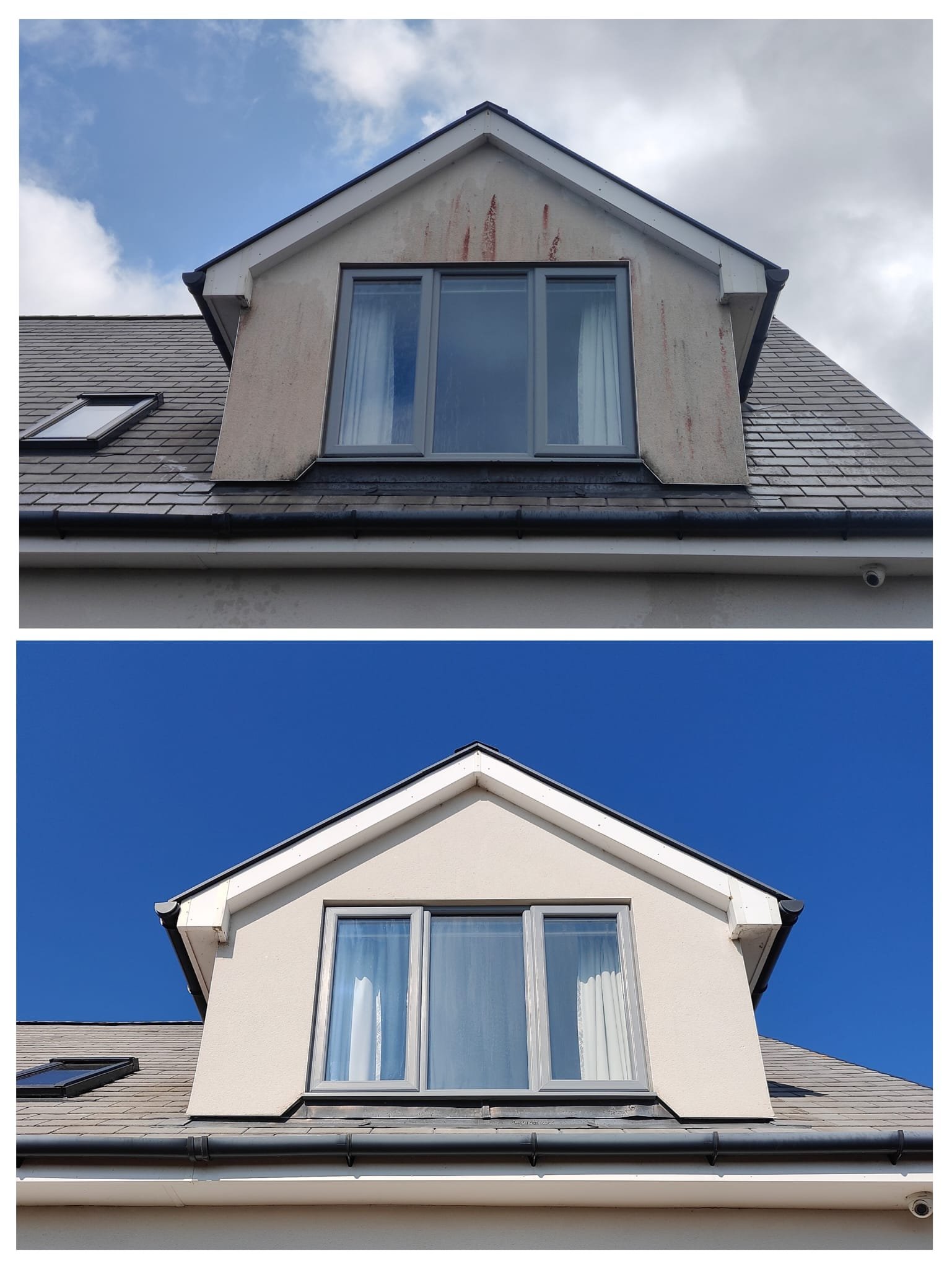 Before/After of Red Algae stains on K Render
