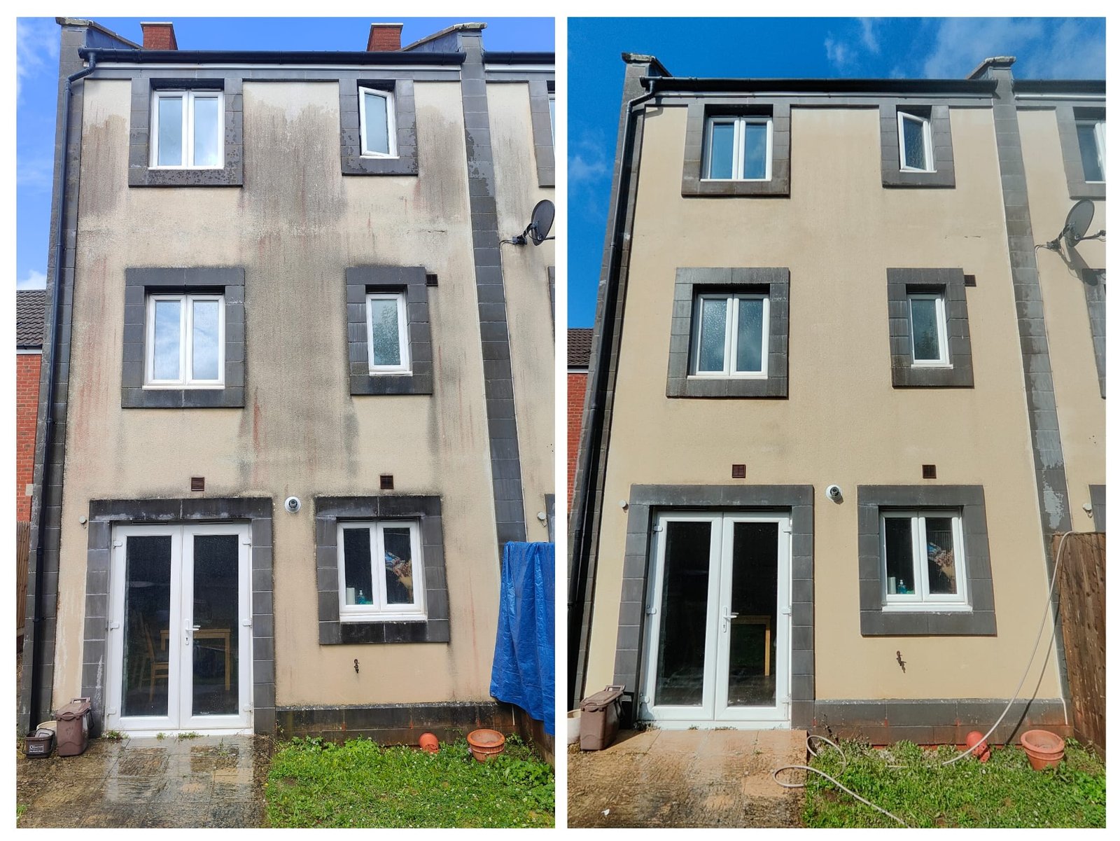 Before After of Render Cleaning in Cheswick Village, Bristol