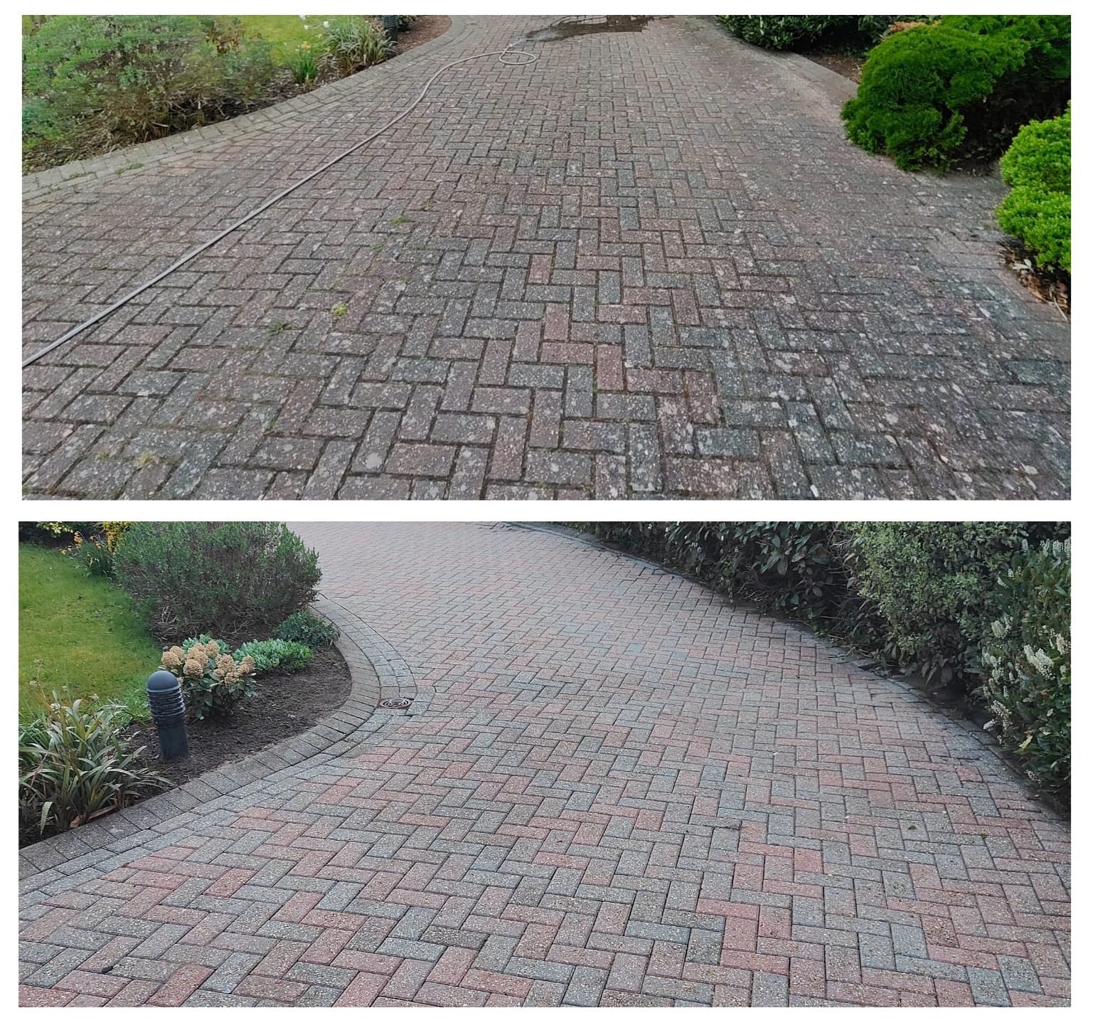 Before/after block paving clean- Bristol Pressure Washing