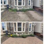 Before after of brick paving driveway in clifton