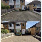 brick paving driveway cleaning in stoke bishop - before and after photos